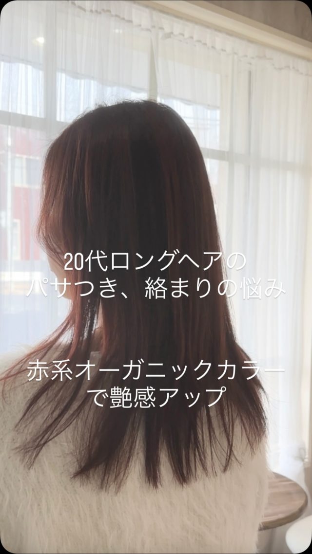 20代のお悩み
✔ パサつき
✔ 絡まり
✔ ツヤが出ない

赤系オーガニックカラー × ネタママリペアで
内側からうるおう、指通りなめらかな髪へ🌿

さらに
ステップボーンカットで骨格補正✨
後ろ姿も自然に小顔＆立体感アップ。

「髪が変わると、後ろ姿までキレイになる」
そんな体験をぜひ🕊️

#ステップボーンカット #angele #中村公園美容室 #艶髪
